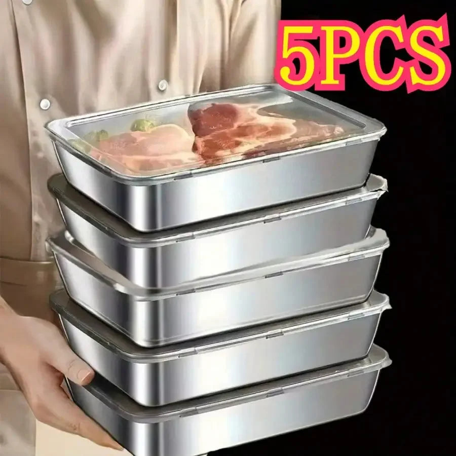 Metal Food Storage Boxes with Clear Lids